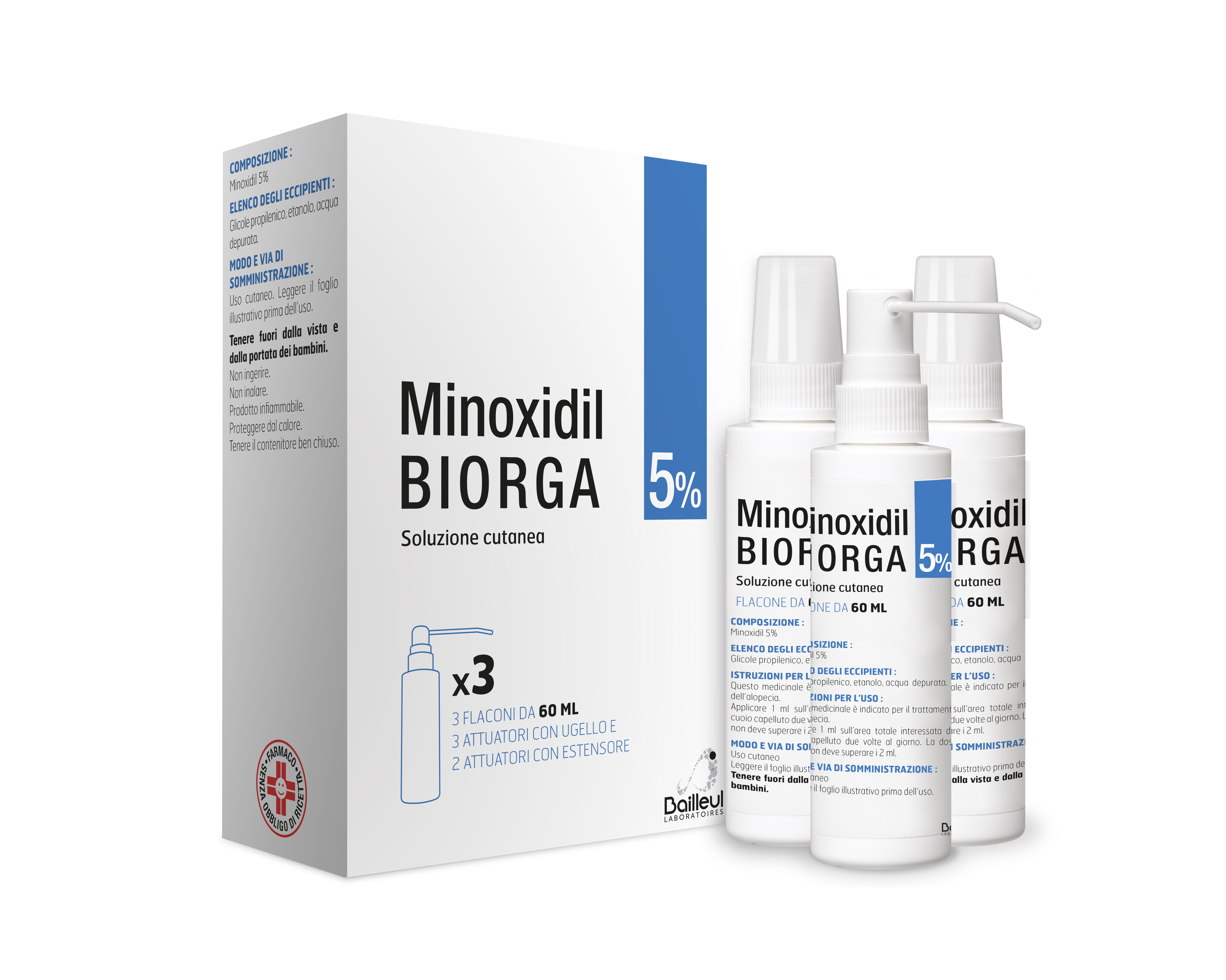 MINOXIDIL BIORGA*SOL CUT 3FL5% - Farmacia Dott. Pasquale Russo