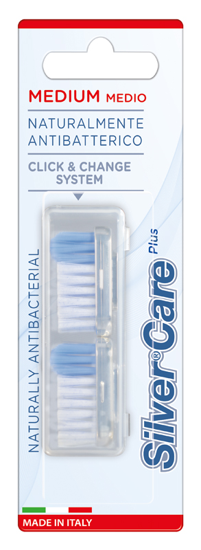 SILVERCARE SPAZZOLINO MEDIO RICAMBI 2 PEZZI - Farmacia Dott. Pasquale Russo
