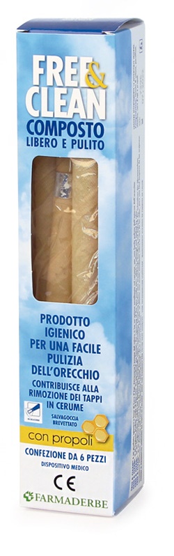 FREE&CLEAN COMPOSTO LIBERO E PULITO 6 CONI PULIZIA ORECCHIO - Farmacia Dott. Pasquale Russo