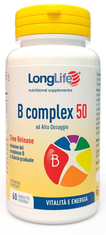 LONGLIFE B COMPLEX 50 RILASCIO GRADUALE 60 TAVOLETTE DIVISIBILI - Farmacia Dott. Pasquale Russo