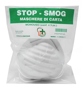 MASCHERE DI CARTA STOP-SMOG MONOUSO 3 PEZZI - Farmacia Dott. Pasquale Russo