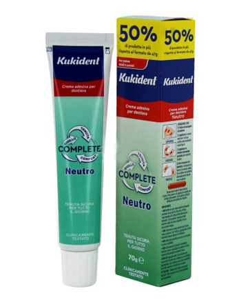 KUKIDENT NEUTRO COMPLETE CREMA ADESIVA PER PROTESI DENTARIE 70 G - Farmacia Dott. Pasquale Russo