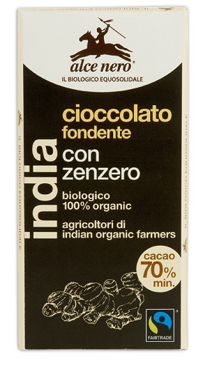 TAVOLETTA DI CIOCCOLATO FONDENTE BIO CON ZENZERO DELL'ECUADOR FAIRTRADE 50 G - Farmacia Dott. Pasquale Russo