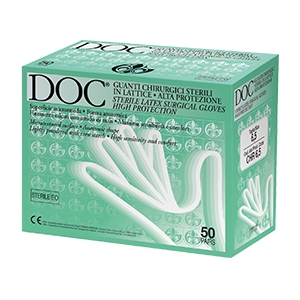 GUANTO CHIRURGICO IN LATTICE SUPERFICIE MICRORUVIDA TALCATO 50 PAIA ARTICOLO CHR 8,5 - Farmacia Dott. Pasquale Russo
