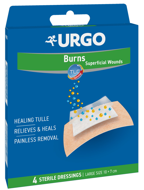 URGO CEROTTO PER USTIONI E FERITE 100X70 MM 4 PEZZI - Farmacia Dott. Pasquale Russo