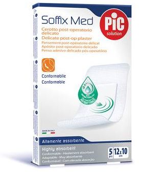 CEROTTO PIC SOFFIX MED IN TNT CON TAMPONE CENTRALE ASSORBENTE STERILE MONOUSO 10X12 CM ANTIBATTERICO 5 PEZZI - Farmacia Dott. Pasquale Russo