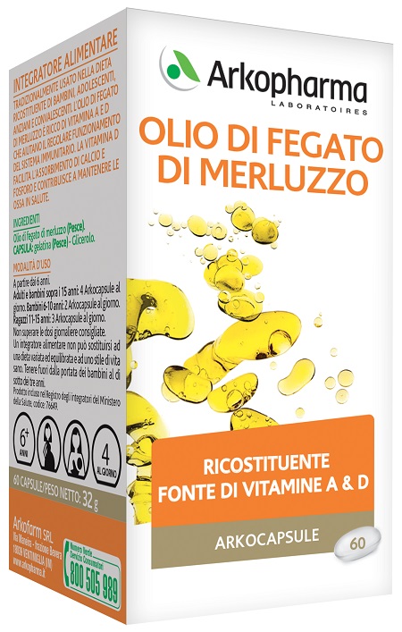 ARKO CAPSULE OLIO FEGATO MERLUZZO 60 CAPSULE - Farmacia Dott. Pasquale Russo