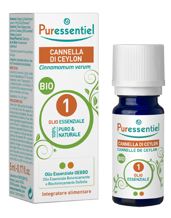 PURESSENTIEL CANNELLA CEYLON OLIO ESSENZIALE BIO 5 ML - Farmacia Dott. Pasquale Russo