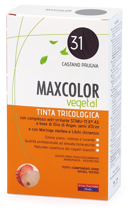 MAXCOLOR VEGETAL TINTA TRICOLOGICA 31 CASTANO PRUGNA 140 ML - Farmacia Dott. Pasquale Russo