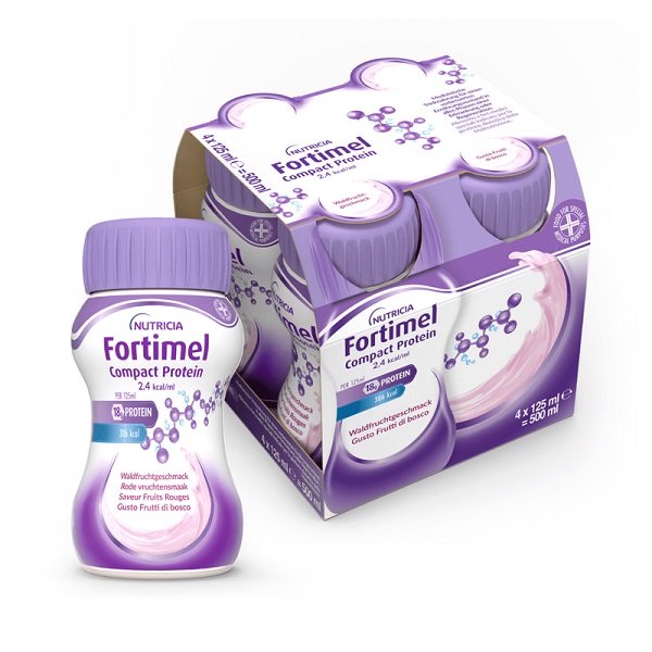 NUTRICIA FORTIMEL COMPACT PROTEIN GUSTO FRUTTI DI BOSCO 4 BOTTIGLIE DA 125 ML - Farmacia Dott. Pasquale Russo