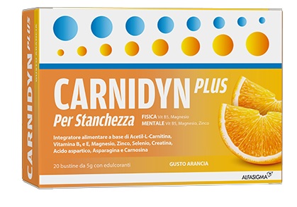CARNIDYN PLUS 20 BUSTINE DA 5 G GUSTO ARANCIA - Farmacia Dott. Pasquale Russo