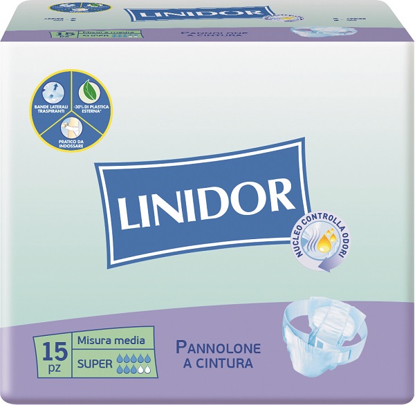 PANNOLONE LINIDOR SUPER PANNOLINO A CINTURA MM 15 PEZZI - Farmacia Dott. Pasquale Russo