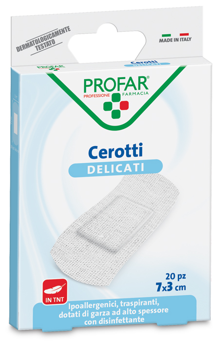 CEROTTO TESSUTO NON TESSUTO DELICATO GRANDI 7X3 CM 20 PEZZI PROFAR - Farmacia Dott. Pasquale Russo
