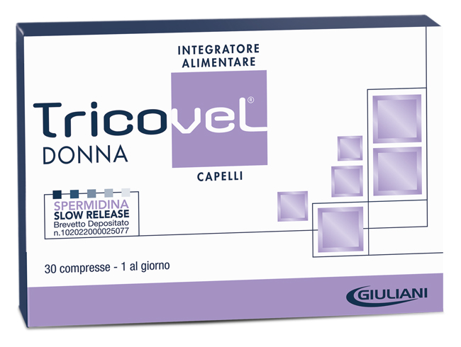 TRICOVEL DONNA INTEGRATORE ALIMENTARE CON NUTRIENTI SPECIFICI PER CAPELLI 30 COMPRESSE - Farmacia Dott. Pasquale Russo