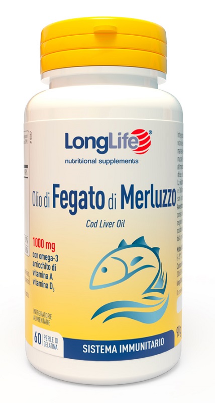 LONGLIFE OLIO FEGATO MERLUZZO 1000 MG 60 PERLE IN GELATINA - Farmacia Dott. Pasquale Russo