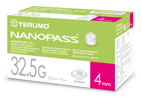 AGO PER PENNA DA INSULINA NANOPASS 32,5 GAUGE LUNGHEZZA 4 MM 100 PEZZI - Farmacia Dott. Pasquale Russo