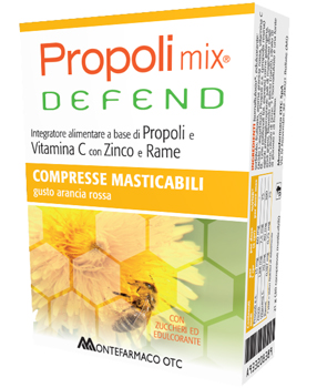 PROPOLI MIX DEFEND 30 COMPRESSE MASTICABILI GUSTO ARANCIA - Farmacia Dott. Pasquale Russo