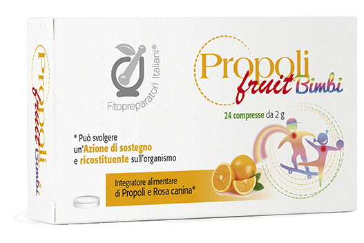 FITOPREPARATORI ITALIANI PROPOLACTIV FRUIT BIMBI 24 COMPRESSE - Farmacia Dott. Pasquale Russo