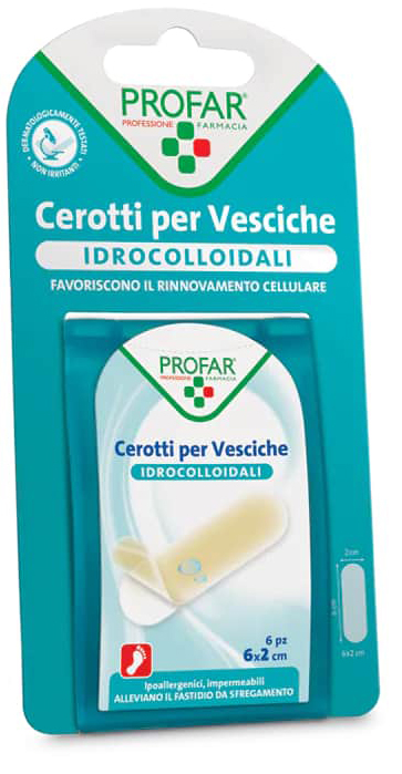 CEROTTO VESCICHE IDROCOLLOIDALE PROFAR 6X2 CM 6 PEZZI - Farmacia Dott. Pasquale Russo
