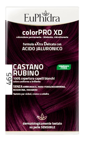 EUPHIDRA COLORPRO XD 465 CAST RUBINO GEL COLORANTE CAPELLI IN FLACONE + ATTIVANTE + BALSAMO + GUANTI - Farmacia Dott. Pasquale Russo