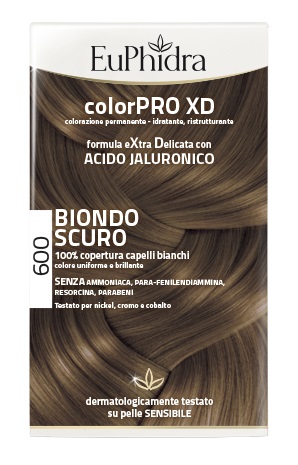 EUPHIDRA COLORPRO XD 600 BIONDO SCURO GEL COLORANTE CAPELLI IN FLACONE + ATTIVANTE + BALSAMO + GUANTI - Farmacia Dott. Pasquale Russo