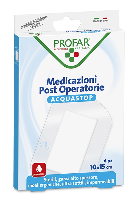 ACQUASTOP MEDICAZIONE POST OPERATORIA 10X15 CM PROFAR MED 4 PEZZI - Farmacia Dott. Pasquale Russo