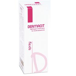 DERMACIT SPRAY FLACONE CILINDRICO IN PE BIANCO CON TASTO EROGATORE SPRAY IN PP BIANCO E CAPPUCCIO SALVATASTO TRASPARENTE,DISPOSITIVO MEDICO 1 PZ - Farmacia Dott. Pasquale Russo