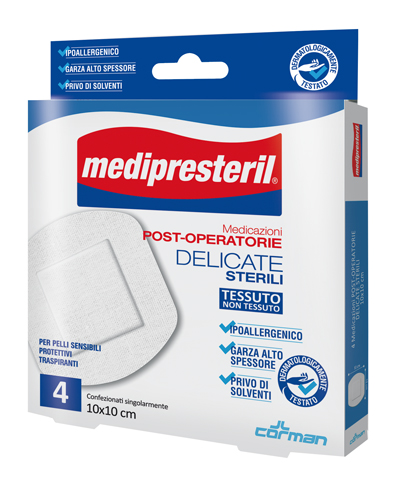 MEDICAZIONE POST OPERATORIA MEDIPRESTERIL DELICATA TNT 10X10CM 5 PEZZI - Farmacia Dott. Pasquale Russo