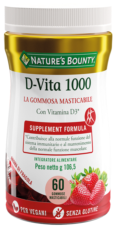 NATURE'S BOUNTY D VITA 1000 60 GOMMOSE MASTICABILI - Farmacia Dott. Pasquale Russo