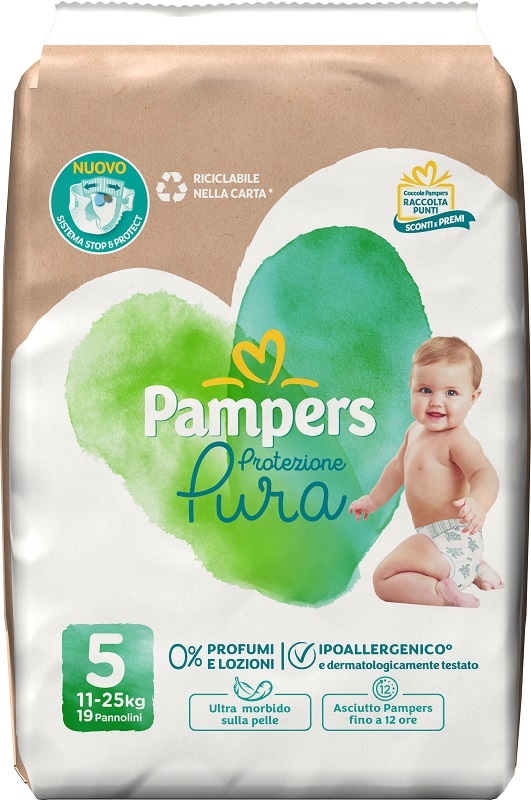 PAMPERS PROTEZIONE PURA JUNIOR PANNOLINI 19 PEZZI - Farmacia Dott. Pasquale Russo