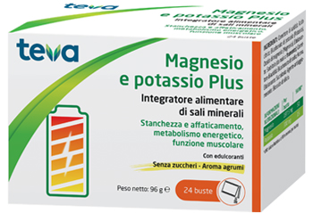 MAGNESIO POTASSIO PLUS TEVA 24 BUSTINE SENZA ZUCCHERI AROMA AGRUMI - Farmacia Dott. Pasquale Russo