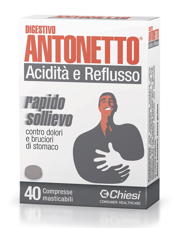 DIGESTIVO ANTONETTO ACIDITA' E REFLUSSO 40 COMPRESSE MASTICABILI - Farmacia Dott. Pasquale Russo