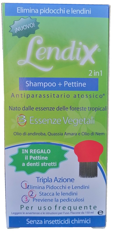 LENDIX SHAMPOO PLUS 150 ML + PETTINE ANTI PIDOCCHI 2 IN 1 - Farmacia Dott. Pasquale Russo
