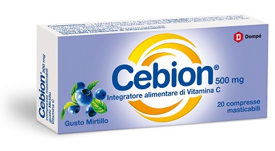 CEBION MASTICABILE MIRTILLO VITAMINA C 500 MG 20 COMPRESSE - Farmacia Dott. Pasquale Russo