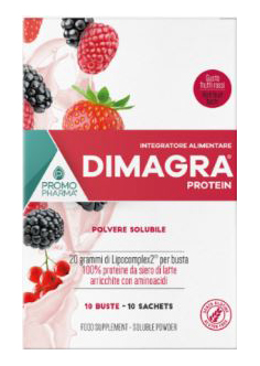 DIMAGRA PROTEIN RED FRUIT 10 BUSTE - Farmacia Dott. Pasquale Russo