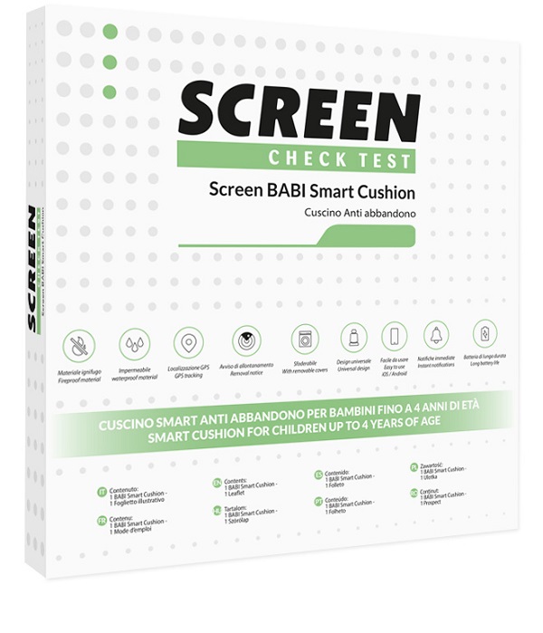 SCREEN BABI SMART CUSHION CUSCINO ANTIABBANDONO SEGGIOLINO AUTO CON ALLARME SONORO SU APP - Farmacia Dott. Pasquale Russo