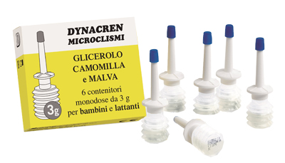 DYNACREN MICROCLISMI CAMOMILLA E MALVA 6 PEZZI DA 3 G PER BAMBINI E LATTANTI - Farmacia Dott. Pasquale Russo