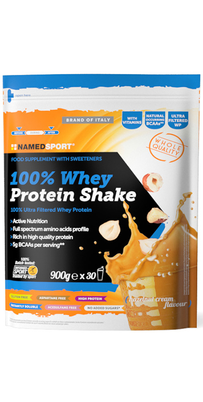 100% WHEY PROTEIN SHAKE HAZELNUT CREAM 900 G - Farmacia Dott. Pasquale Russo