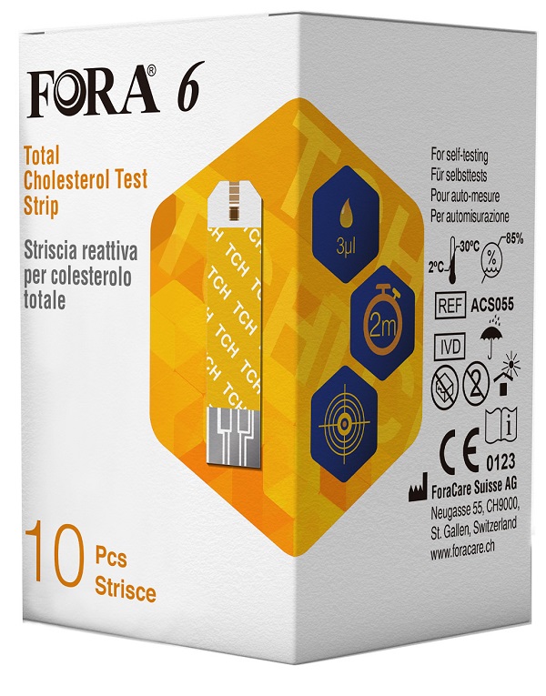 STRISCE REATTIVE FORA 6 PER LA RILEVAZIONE DEL COLESTEROLO 10 10 PEZZI - Farmacia Dott. Pasquale Russo