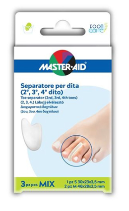 SEPARATORE DITA IN GEL MASTER-AID FOOTCARE MIX 1 SMALL + 2 MEDIUM C9 - Farmacia Dott. Pasquale Russo