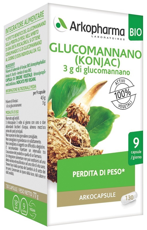 ARKO CAPSULE GLUCOMANNANO BIO 130 CAPSULE - Farmacia Dott. Pasquale Russo