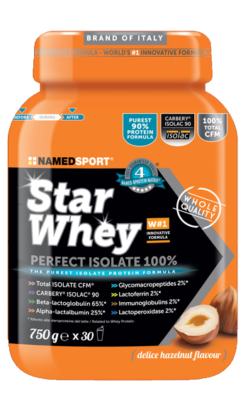 STAR WHEY PERFECT ISOLATE 100% DELICE HAZELNUT 750 G - Farmacia Dott. Pasquale Russo