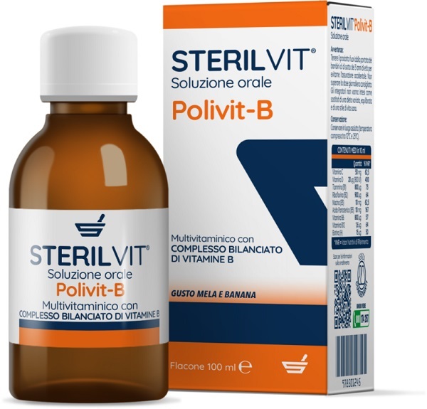 STERILVIT POLIVIT-B SOLUZIONE ORALE GUSTO MELA BANANA 100 ML - Farmacia Dott. Pasquale Russo