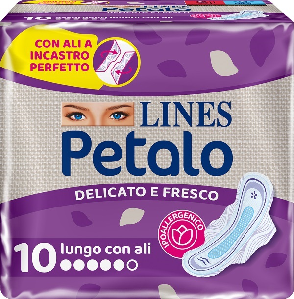 LINES PETALO BLU ASSORBENTE LUNGO CON ALI 10 PEZZI - Farmacia Dott. Pasquale Russo