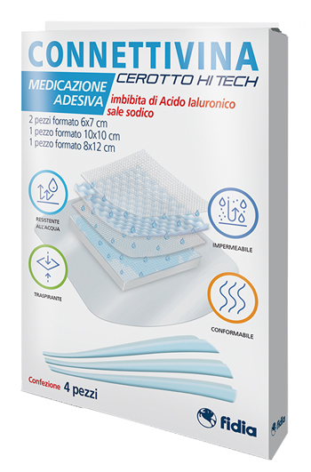 CEROTTO CONNETTIVINA HITECH 4 MISURE MISTE 2 PEZZI 6 X 7 CM + 1 PEZZO 10 X 10 CM + 1 PEZZO 8 X 12 CM - Farmacia Dott. Pasquale Russo