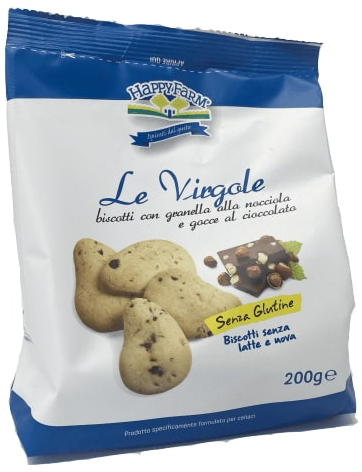 HAPPY FARM VIRGOLE GOCCE CIOCCOLATA E GRANELLA NOCCIOLE 200 G - Farmacia Dott. Pasquale Russo