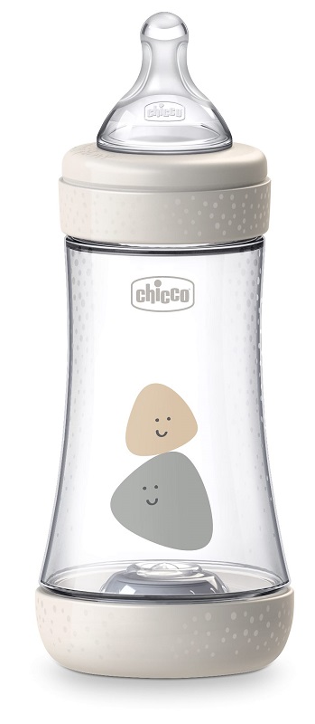 CHICCO BIBERON PERFECT 5 UNISEX 240 ML IN SILICONE 2 FORI - Farmacia Dott. Pasquale Russo