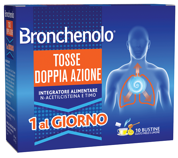 BRONCHENOLO TOSSE DOPPIA AZIONE 10 BUSTINE - Farmacia Dott. Pasquale Russo