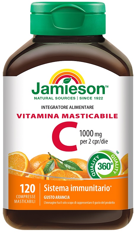 JAMIESON VITAMINA C 1000 MASTICABILE ARANCIA 120 COMPRESSE - Farmacia Dott. Pasquale Russo