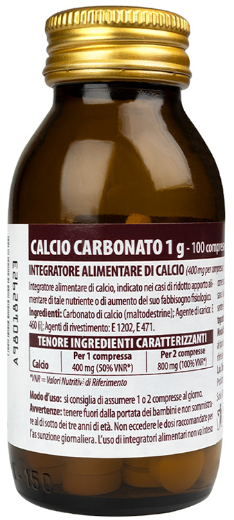 CALCIO CARBONATO NUOVA FORMULA 1 G 100 COMPRESSE - Farmacia Dott. Pasquale Russo